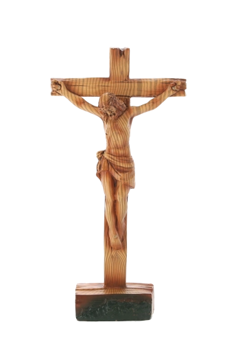 Stående kors med Jesusfigur af polyresin