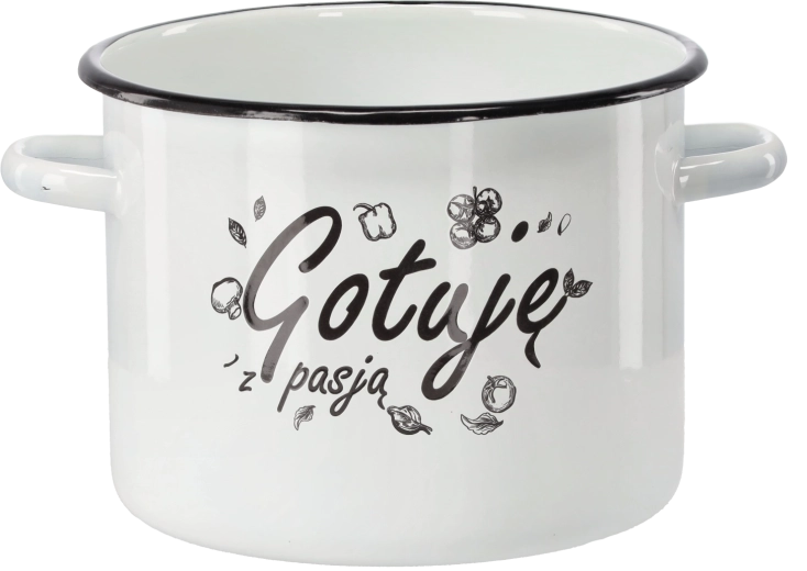 Emaljeret gryde 5,5 l, 22 cm, hvid – Jeg laver mad med passion