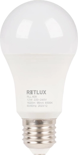 LED-pære RETLUX A60 E27 12 W dagslys hvid