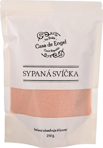 Lyserød granulatvoks til stearinlys med 4 væger (250 g)