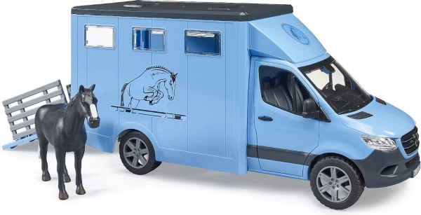 Bruder Mercedes‑Benz Sprinter hestetransporter med figur