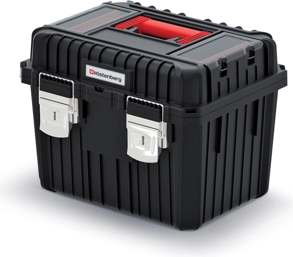 Værktøjskasse med metal­lås HEAVY 445 × 360 × 337 mm, sort