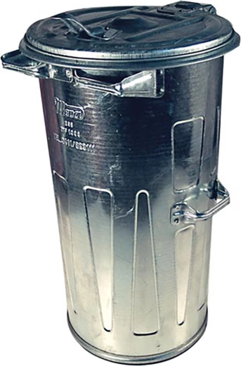 Rund galvaniseret affaldsbeholder 110 l