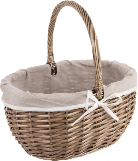 Flettet picnickurv med stofindsats 40 × 31 × 40 cm