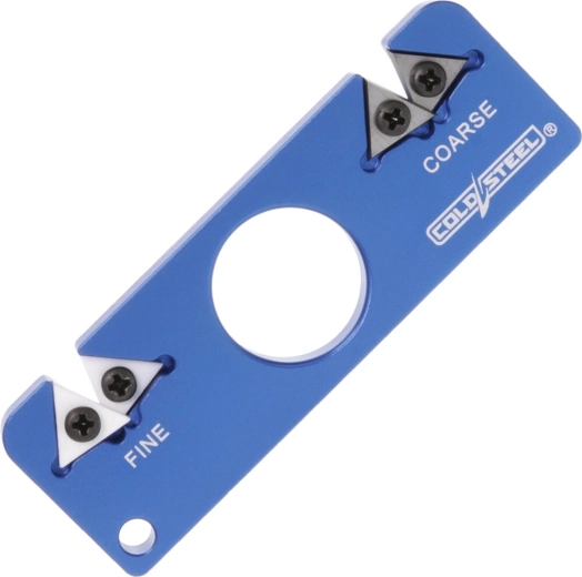 Bærbar lommeknivsliber 2-i-1 i aluminium, blå