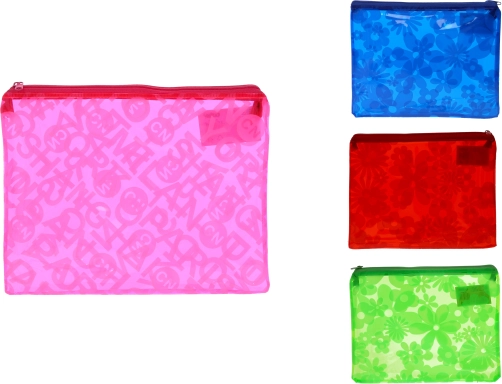 Dokumentmappe med lynlås med blomstermønster 16 × 20,5 cm