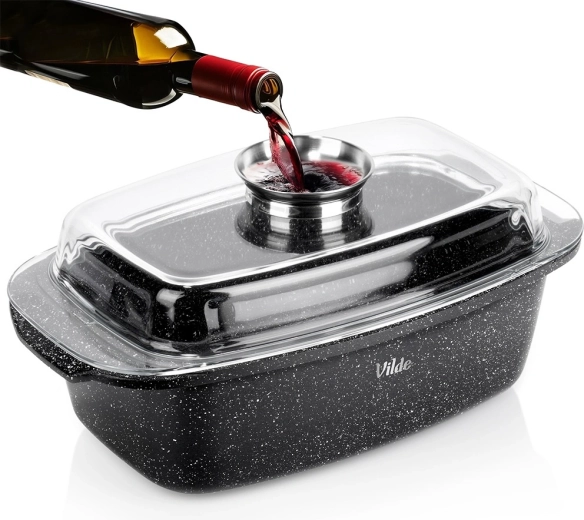 Granitbradepande med låg 5,4 l, 39 × 22 × 17,5 cm