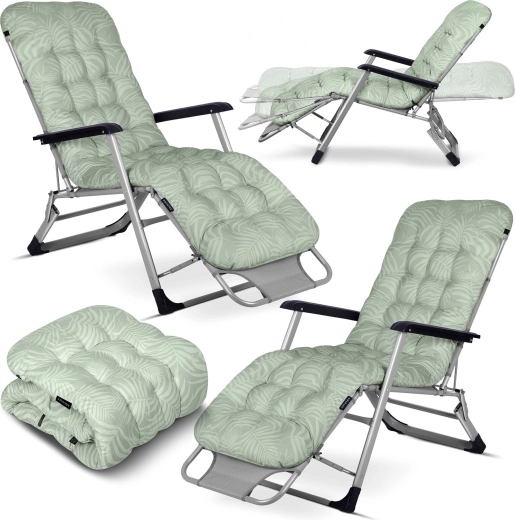 Sammenklappelige havestole med pude SOFOTEL ChillWell, sæt á 2 stk., lysegrønne