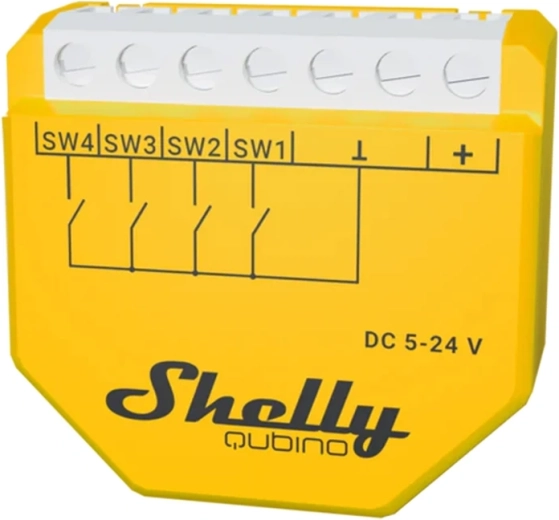 Shelly Wave i4 DC Z-Wave vægmonteret inputmodul med 4 indgange