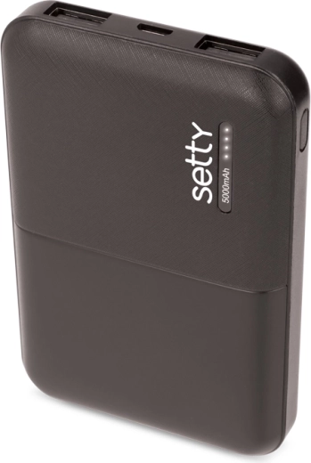 Setty powerbank 5000 mAh sort