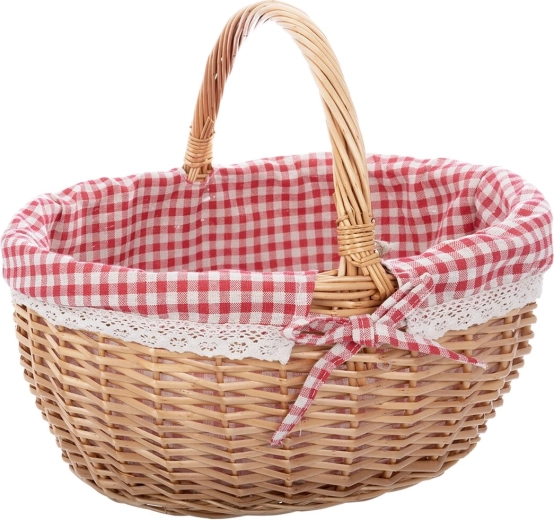 Picnickurv i flet med ternet foring