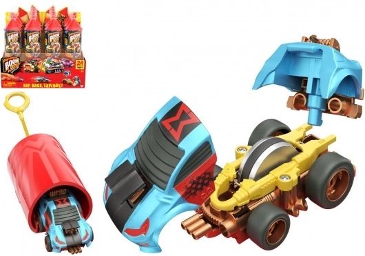 Auto Boom City Racers plast mix af varianter i plasttube 21x6,5x6 cm