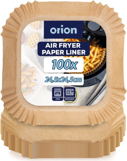 Papirindsats til airfryer 24,5 × 24,5 cm, 100 stk.