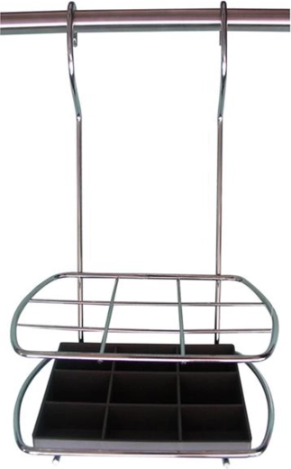 Hængende holder til køkkenredskaber, krom, 17,5 × 12,5 × 30,4 cm