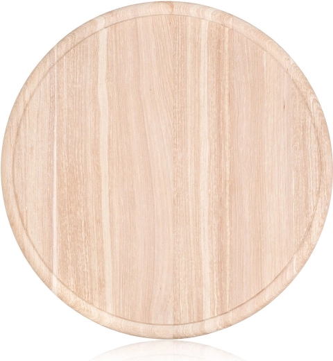 Rundt skærebræt i træ med rille 26 cm BRILLANTE