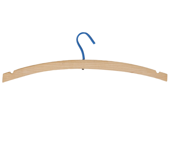 Hvidt træbøjle uden stang med drejelig krog