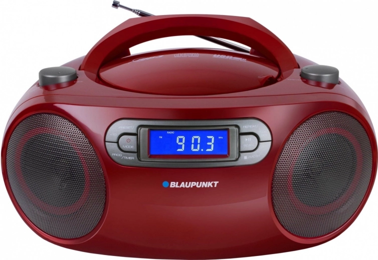 Boombox med FM, CD, MP3, USB, AUX, ur og alarm
