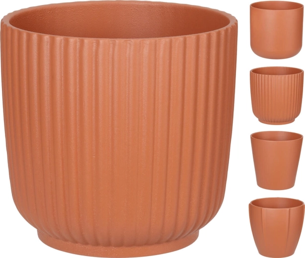 Keramisk skjuler til planter 13,5 × 13 cm, terrakotta, mix af former