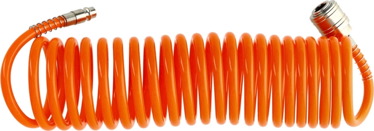 Spiral trykluftslange 5 m med lynkobling