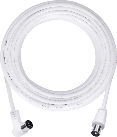 Solight antenne-koaksialkabel 3C2V med kombinerede stik 10 m hvid