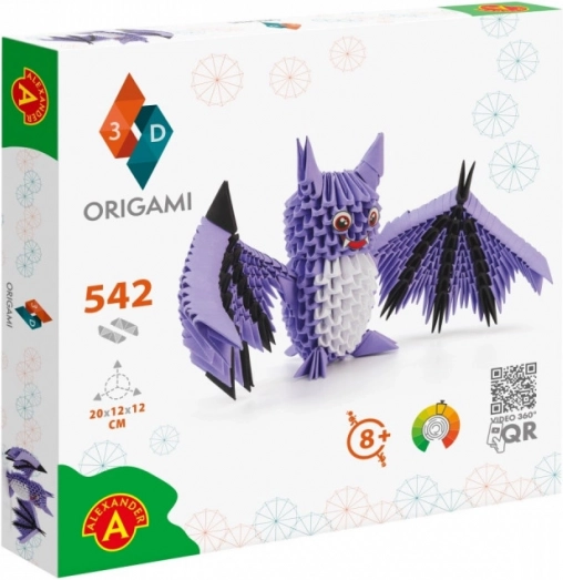 Origami 3D flagermus - kreativt sæt