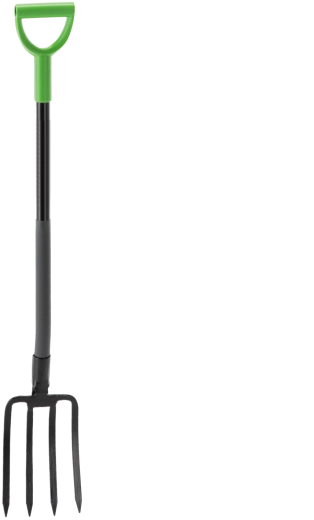Flade havegreb med 4 tænder og stålskaft 120 cm