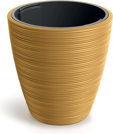 Rund urtepotte VENA ROUND i sennepsgul 19,8 cm