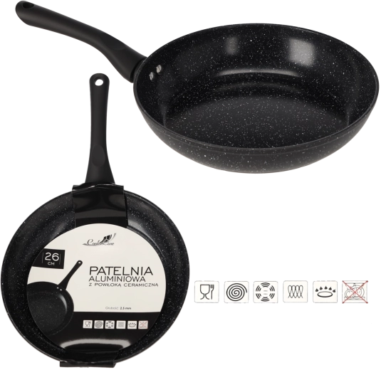 Aluminiumpande 26 cm med keramisk belægning til induktion