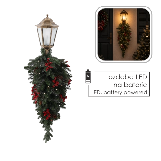 Julevæglampe med LED-guirlande, 90 cm