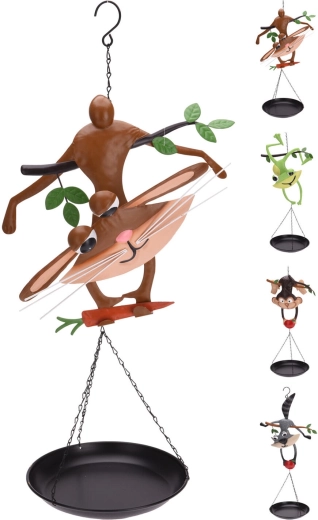 Metal fuglebad og drikkeskål Dyremotiv 39,5 × 21 × 67 cm, mix af dekorationer