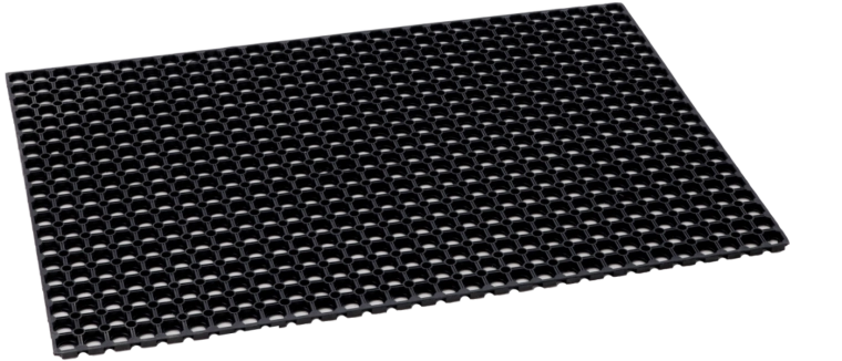 Gummi indgangsmåtte med gittermønster 80 × 120 cm, sort
