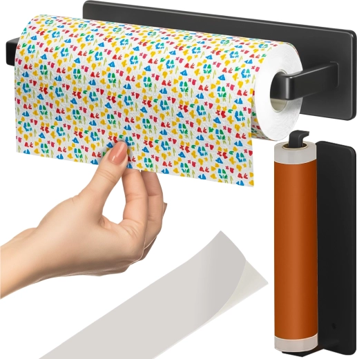 Ruhhy metalholder til køkkenrulle 25 cm, sort mat