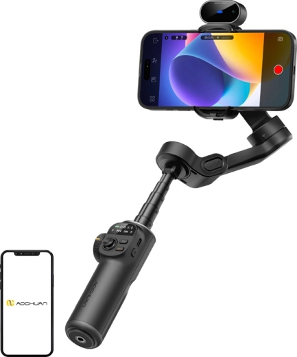 AOCHUAN Smart X2 stabilisator til mobil med AI-sensor, sort