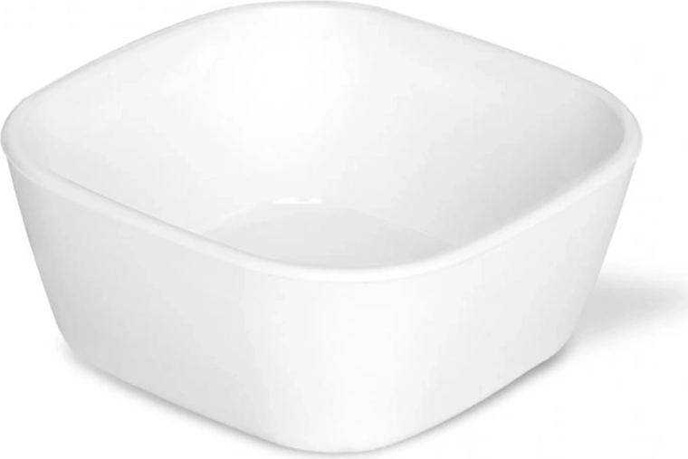 Hvid firkantet skål til dips 100 ml