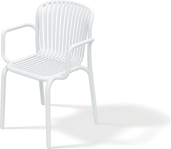 Haveplaststol med armlæn BRENE, hvid