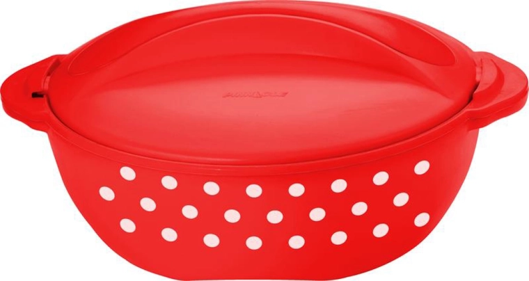 Termoskål TORO 2 l – rød med hvide prikker