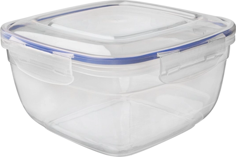 Prim firkantet plastboks med tætsluttende låg 0,5 l