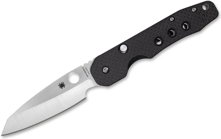 Spyderco Smock foldekniv 8,6 cm, satin, sort, kulfiber/G10