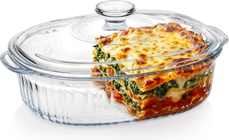 Glas ildfast skål med låg 1,6 l Vilde