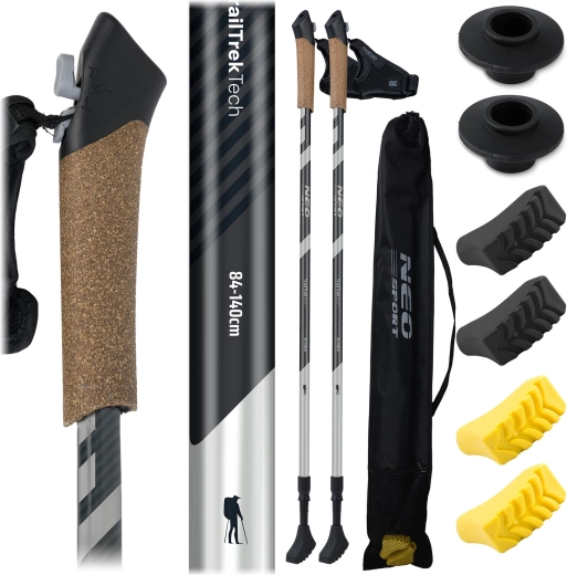 Vandrestave Neo-Sport med korkhåndtag, justerbare 85–143 cm