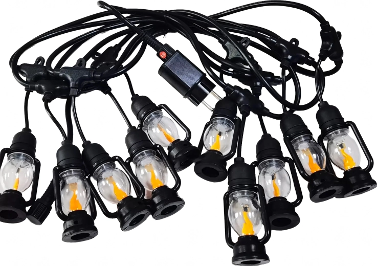 LED lyskæde med lanterner 5 m, varm hvid