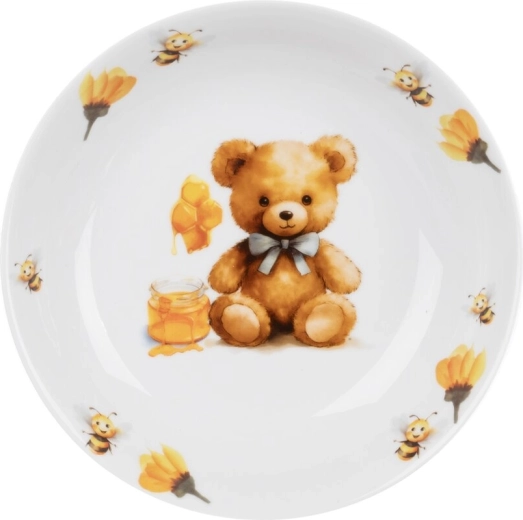 Dyb tallerken i porcelæn til børn – Bamse 19 cm