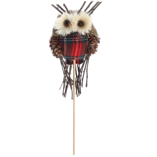 Julepynt ugle på pind 30 cm