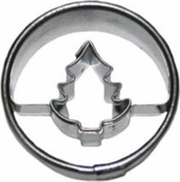 Udstegeform til småkager, rundt med gran 3 × 1,6 cm