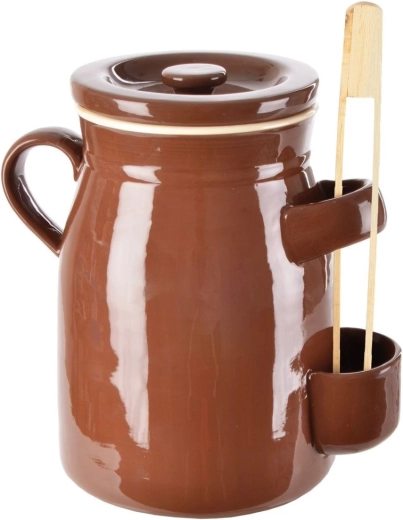 Keramisk gærkrukke 2,5 l med låg og tænger Orion