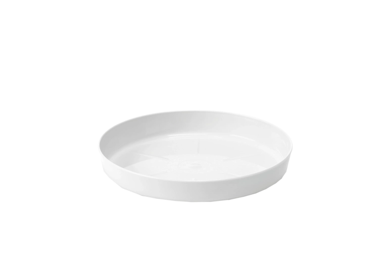 Plast underfad til blomsterpotte Lamela Magnolia hvid 14,5 cm
