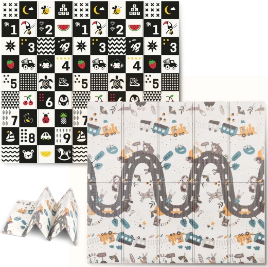 Sammenklappelig skummåtte til læring 200 × 180 × 1 cm Nukido