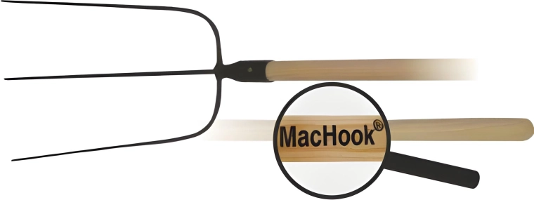 Grebs med 3 tænder og træskaft 130 cm