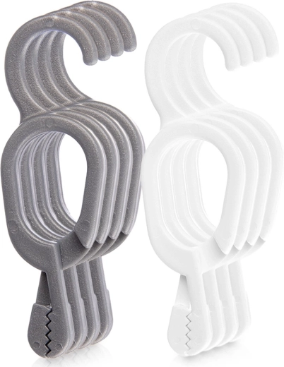 Håndklædeclips med krog, sæt á 8 stk.