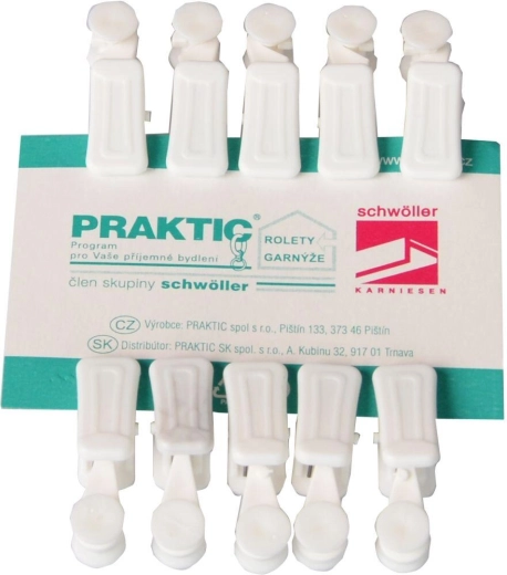 Klemmer til U-skinne, hvid, 10 stk.